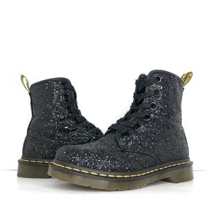Dr Martens Chunky Black Glitter 1460 Farrah Ankle Boots Women’s 7 Shoes